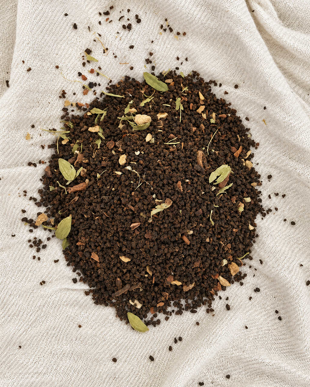 Masala Chai loose tea with its natural scatter