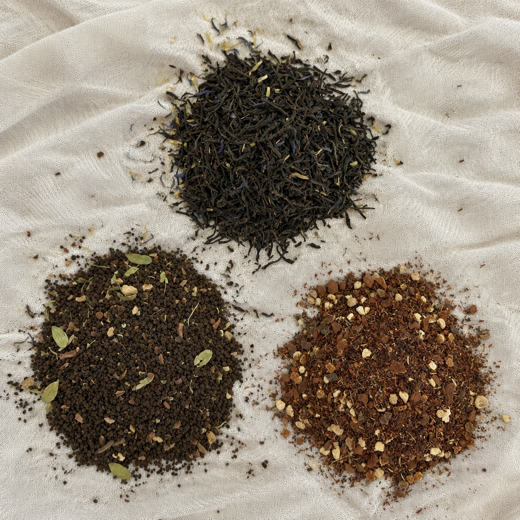 Square triangular composite of the original loose-tea photos