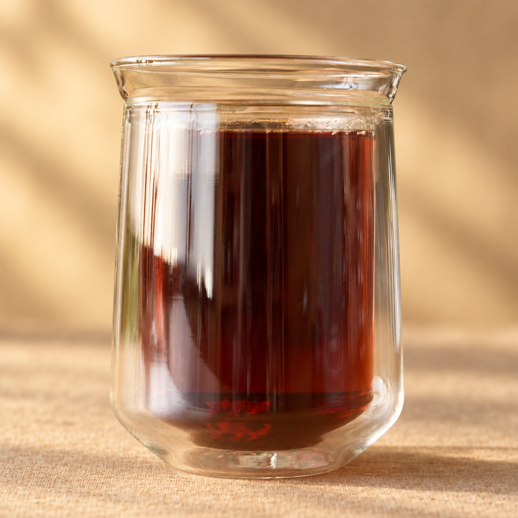 Warm-background tasting glass